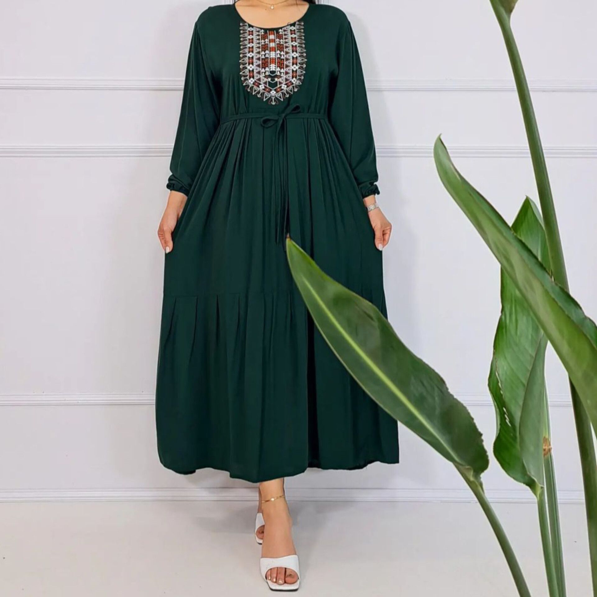 پیراهن ساحلی زنانه مدل آیدا یقه چاپی - samuelshop گرگان